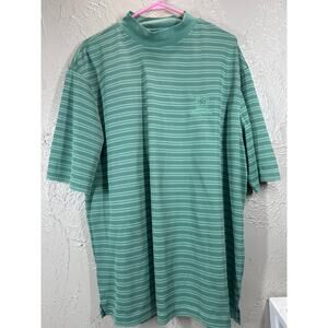 Oxford Golf‎ Polo Mens Mock Green Short Sleeve Golf Outdoor Dominican Republic M